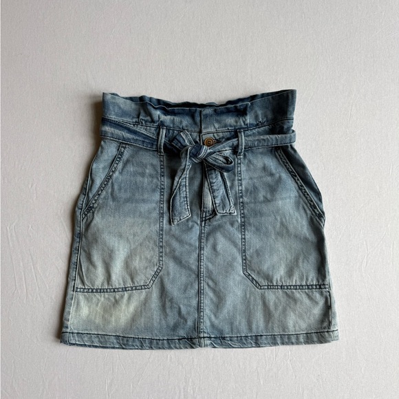 Free People Dresses & Skirts - Free People Denim Jean Skirt With Tie Waist and Pockets